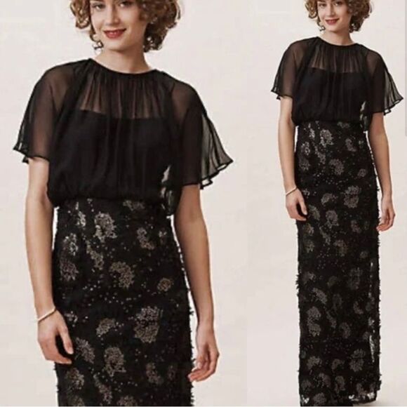 NWT Aidan Mattox × BHLDN Addiena 6
Chiffon Blouson Maxi Dress Gown - Picture 3 of 9